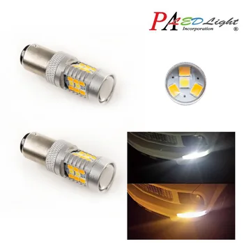 

PA LED 2pcs x Dual Color Switchback 28SMD LED 1157 BAY15D DRL Direction Light Bulb All Scooters Brake Tail Light Bulb