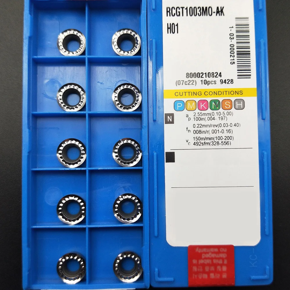 Для алюминиевых RCGT1003M0-AK H01 RCGT1003MO 10 шт. комплект твердосплавные вставки лезвия инструменты