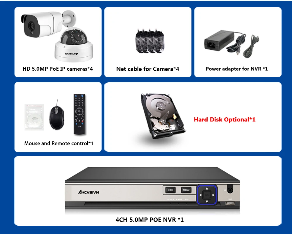 H.265+ 4CH 5MP POE NVR рекордер 48V 5MP 2592*1944P безопасность IP66 In/наружная Антивандальная ip-камера система видеонаблюдения Комплект