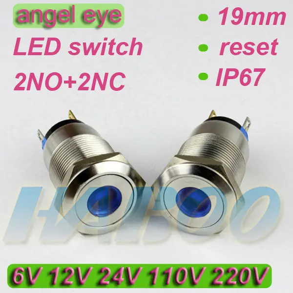 1 шт. в упаковке Бесплатная доставка светодиодный переключатель angel Eye 19 мм