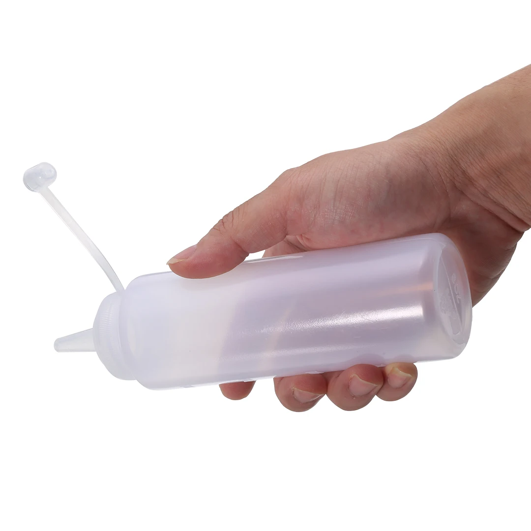 6Pcs Plastic Transparent Squeeze Bottles Mustard Ketchup Dispenser Tube Cooking Tools For Kitchen Accessories