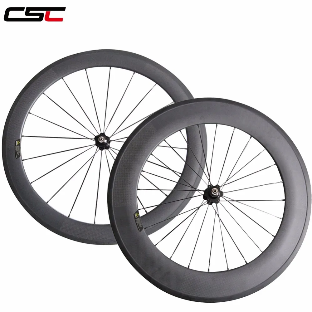 Sale CSC 700C 25mm road bicycle wheelset Clincher Tubular Depth 38+50/50+60/50+88/60+88mm Carbon bike Road wheels carbon novatec 4
