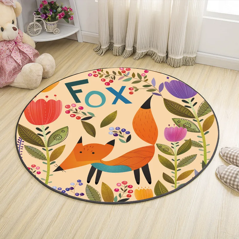 Diameter 80cm 3D круговой милый игровой коврик для малышей Дети Ползания одеяло ковер игрушки коврик для детской комнаты декор - Цвет: Diameter 80cm