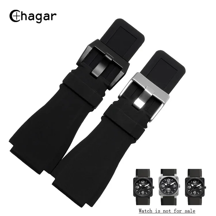 

34*24mm New High Quality Waterproof silicone straps for Bell & Ross BR01 BR03 Rubber Replacement Watchband