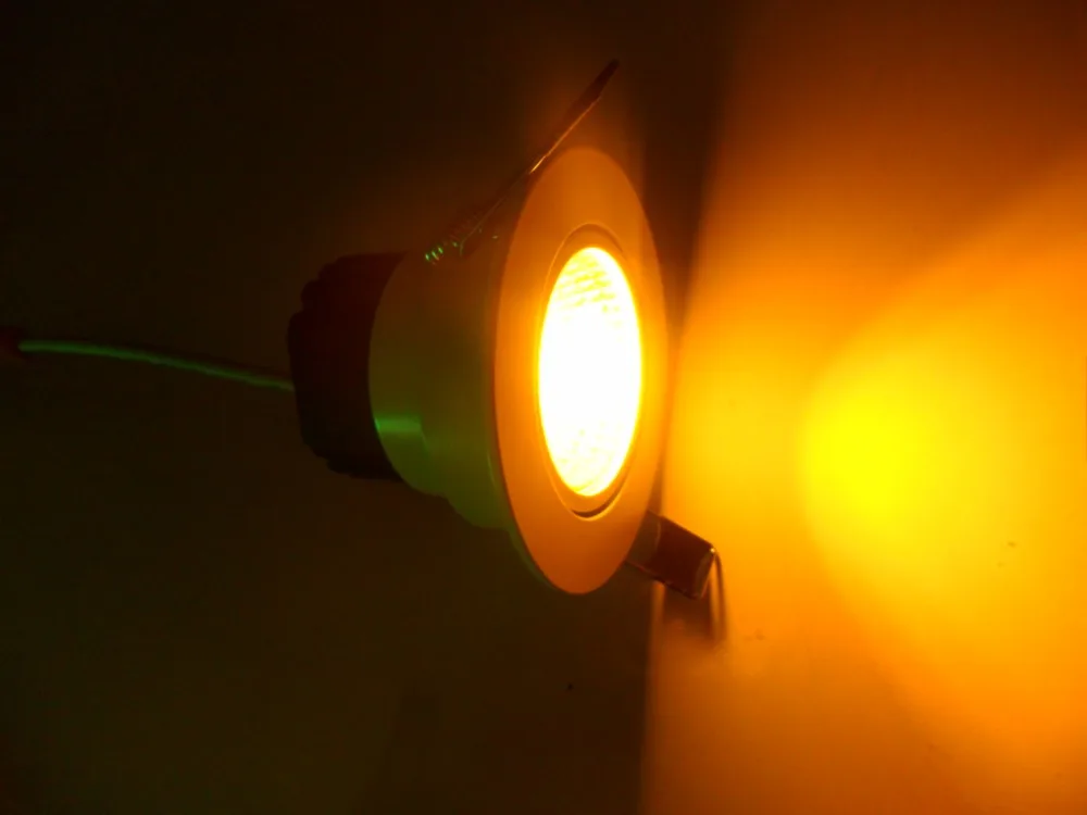 10pcs Bright Recessed White Led Downlight Cob 5w YELLOW Spot Light Decoration Ceiling Lamp Ac