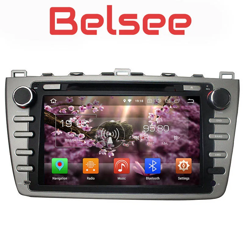 Belsee для Mazda 6 2008 2009 2010 2011 2012 Android 8,0 Автомагнитола головное устройство gps навигация стерео автомобильный мультимедийный плеер 8 ядер