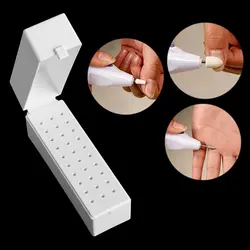 30 отверстий дизайн ногтей дрель Шлифовальные бит держатель коробка для хранения стойки маникюрная пилка сверла контейнер Мода DIY маникюр