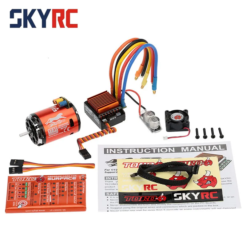 

SkyRC 1870KV 17.5T 2P Sensored Brushless Motor+CS60 60A Sensored Brushless ESC+LED Program Card Combo Set for 1/10 1/12 RC Car