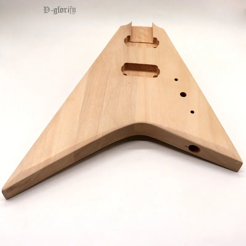 

V shape okoume wood finished body for electric guitar