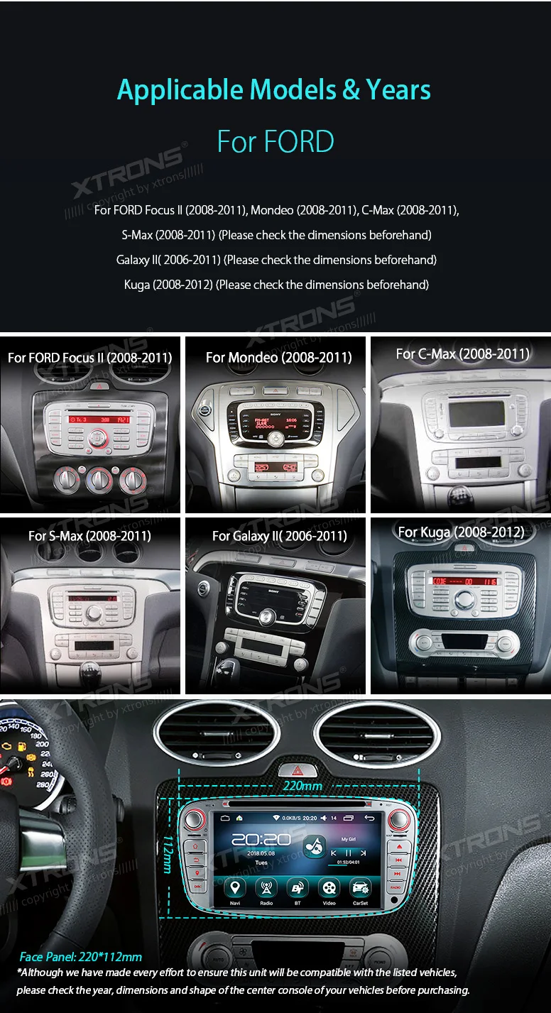Clearance 7" Android Video Radio Car DVD Player Head Unit Stereo GPS Navigation for FORD Focus Galaxy II Mondeo C-Max S-Max Kuga 3