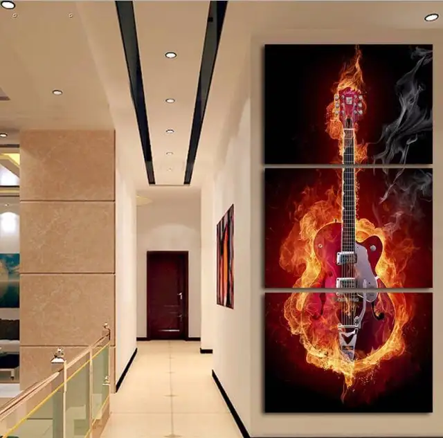 3 Panels Hd Printed Burny Guitar Wall Art Painting Canvas Print Room 3 Panels Hd Printed Burny Guitar Wall Art Painting Canvas Print Room Decor Poster Picture
