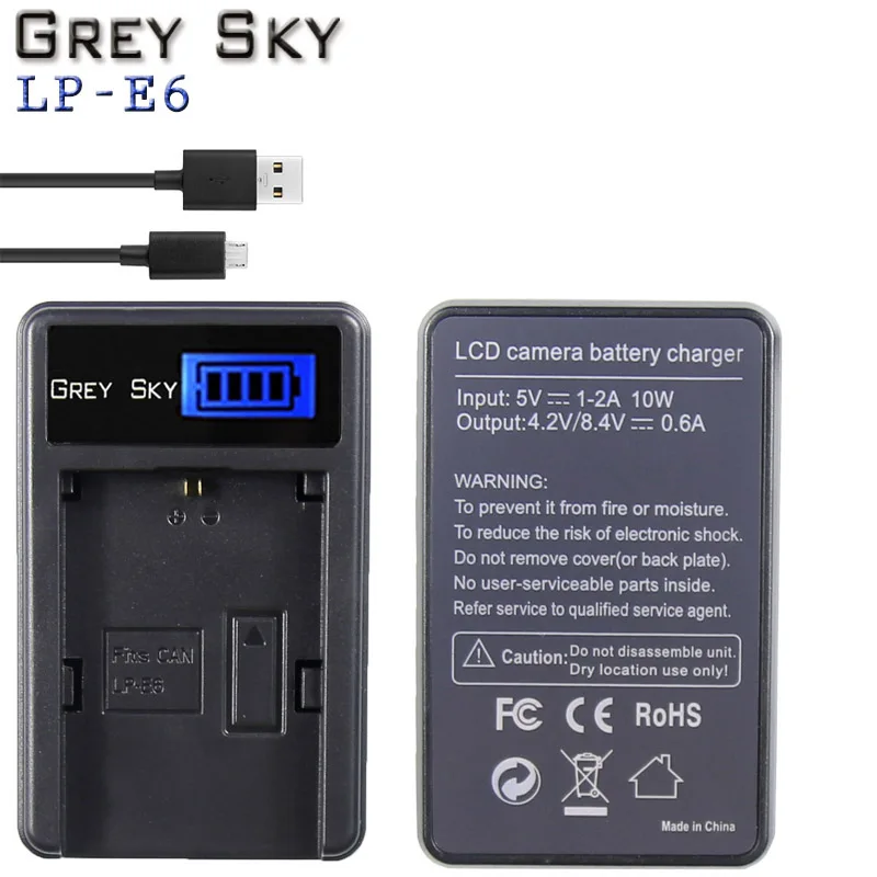 

LP-E6 LP E6 BP-511 LP-E5 LP-E10 LP-E12 LP-E17 NB-2L NB-4L NB-5L NB-11L For LCD USB Canon Camera battery Single Charger