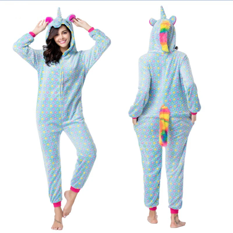 

Kigurumi Onesies costumes men women Cosplay Cartoon Five-pointed star unicorn zipper Pajamas Costumes Sleepwear halloween Party