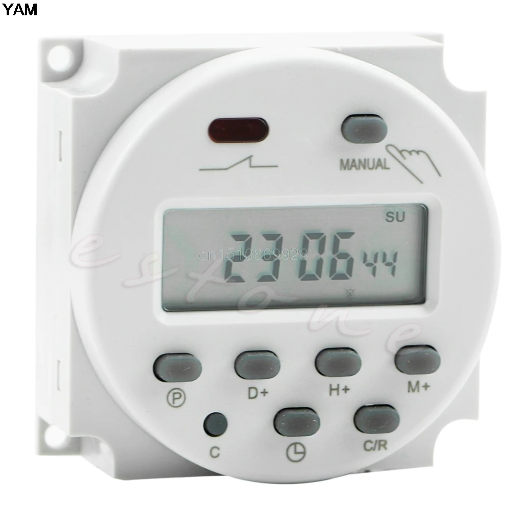 

AC 220V Digital LCD Display Power Programmable Timer Time Switch Relay 16A