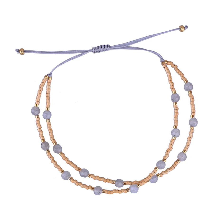 

Bohemian Delica Miyuki Mini Seed Beads Bracelets Stacking Strand Bracelets Natural Stone Rope Chain Handmade Jewelry for Women