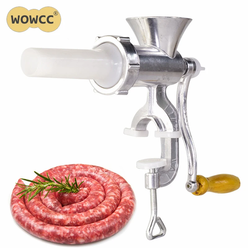 Ручная мясорубка WOWCC из алюминиевого сплава измельчитель для сосисок и говядины