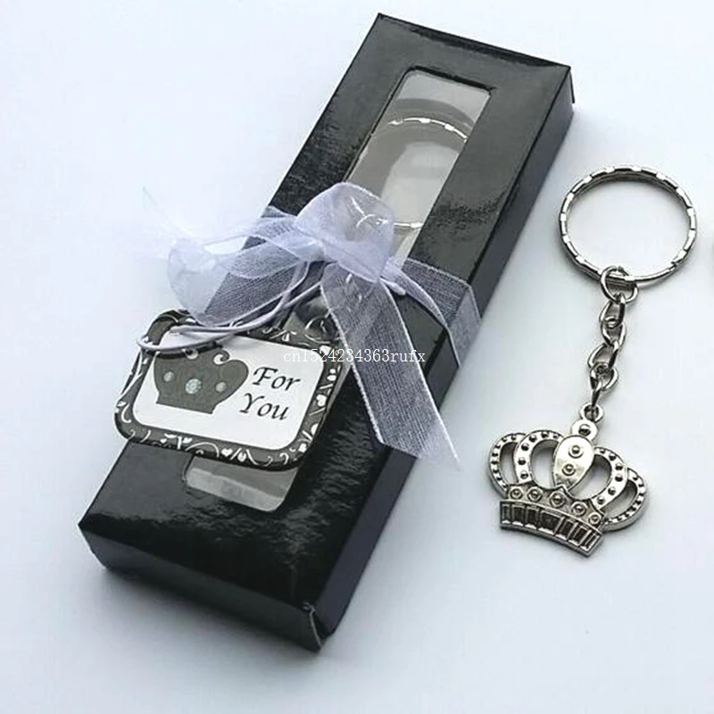 

100pcs Party Wedding Birthday Favors Red King Crown Charm Pendant Purse Handbag Car Key Keyring Keychain Wedding Gift