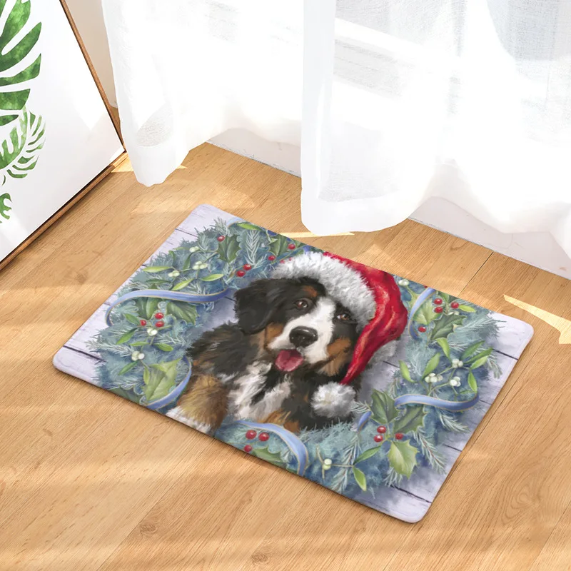 

Christmas Animals Funny Cat Dog Doormat Bath Mats Foot Pad Home Decor Bathroom Mats Door Mat Floor Mat