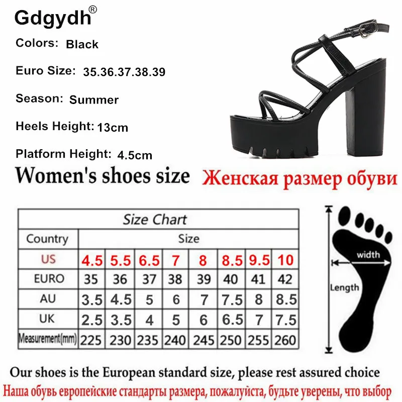 Женские босоножки на толстом каблуке Gdgydh черные римские сандалии платформе с