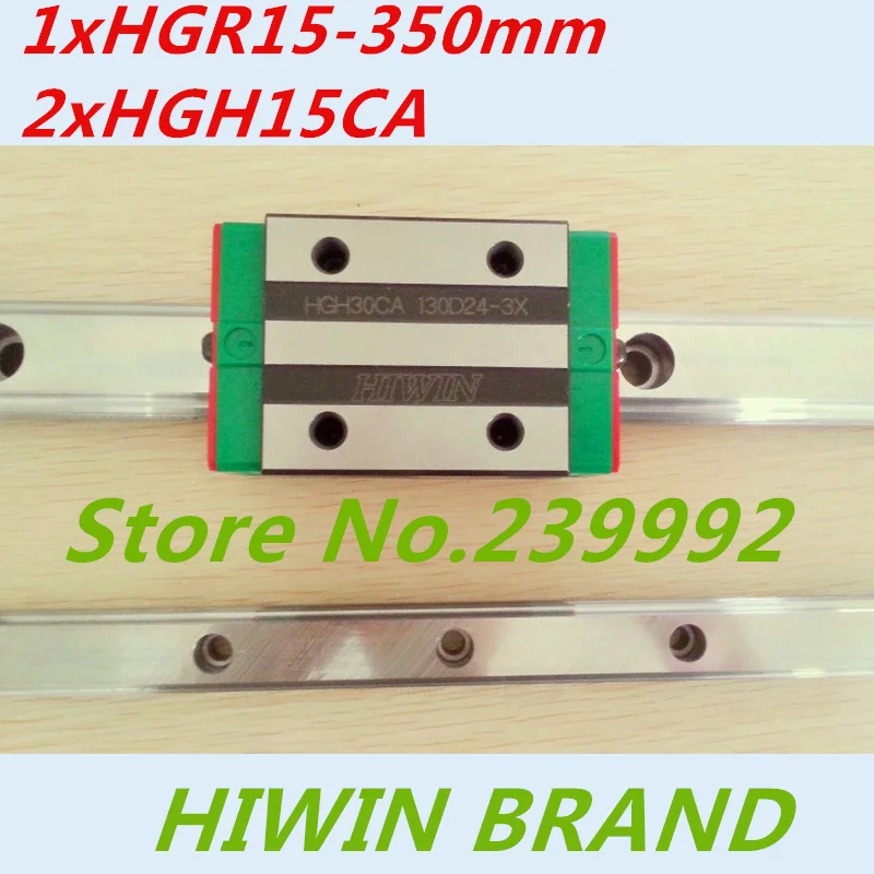 2 x HGH15CA-2R-1000 mm Square Liner Rail & 4 HGH15CA Blcok Bearing 