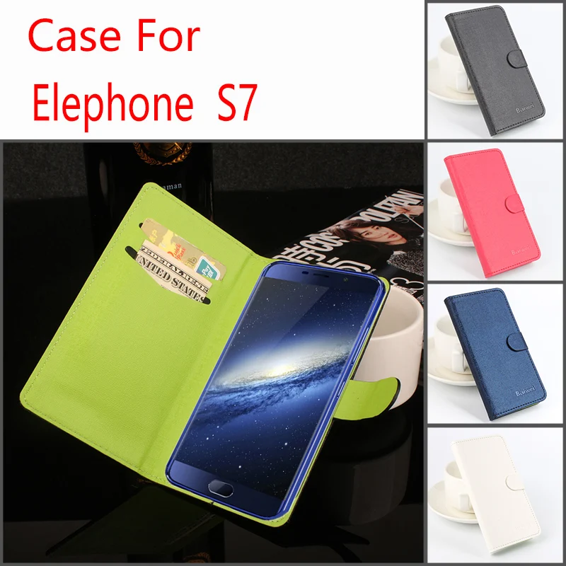 

For Elephone S7 Phone Case Fashion Pure Color Folio Flip Premium Wallet PU Leather Case Cover Cash/Card Slots Factory Price