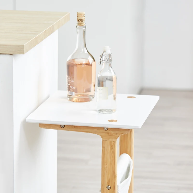 ZEN'S BAMBOO Sofa End Table White Coffee Table for Living Room Night Table for Bedroom Accent Furniture ZEN'S BAMBOO Sofa End Table White Coffee Table for Living Room Night Table for Bedroom Accent Furniture