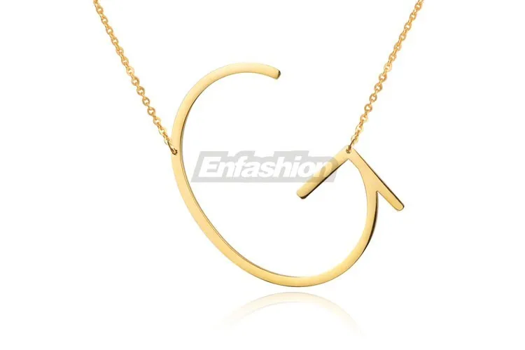 EnFashion ожерелья с буквой Алфавит начальные Подвески ожерелье золотого цвета из нержавеющей стали колье ожерелье для женщин ювелирные изделия