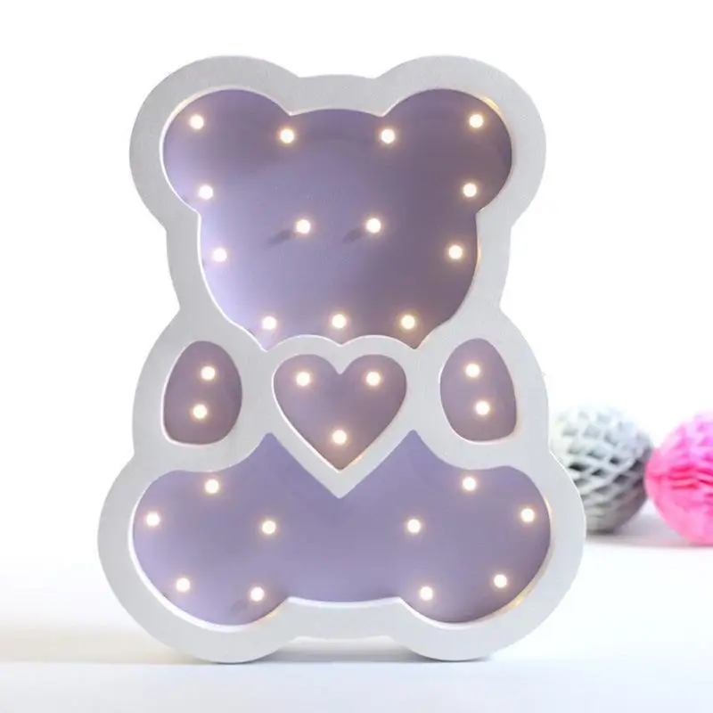 

Wooden bear light wall small LED children's room decoration lamp Luminarias De Interior Lighting Wall Lights For Home