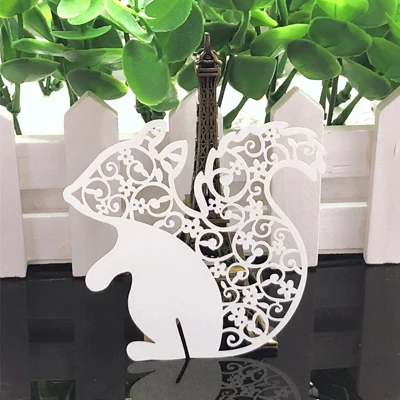 50pcs White Butterfly Heart Laser Cut Table Mark Wine Glass Name Place Cards Baby Shower Wedding Birthday Party DIY Decorations - Цвет: CC0003