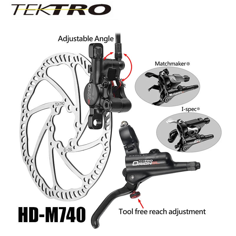 

TEKTRO HD-M740 Brake Set 293g/wheel MTB Hydraulic Disc Brake Forged Aluminum Dual Piston Lever + Caliper for Confident Braking