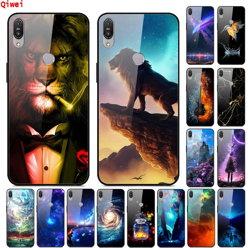 

For Asus Zenfone Max Pro M1 ZB601KL Case Hard Glass Cover Painted Back For Asus Zenfone Max Pro M1 ZB602KL Case Tempered Coque
