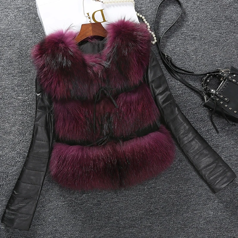 Fourrure De Véritable Cuir Mince Chien Fille Gilet c xxxl Femmes d M b Manteau En Pour Laveur Veste Renard 2016 Nouvelle Réel A Raton pznxES7