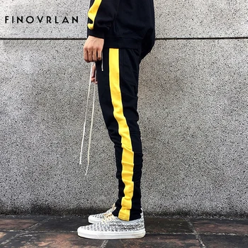 

2018 Autumn Streetwear Harem Pants Men Draw String Elastic Waist Hip Hop Pants Leg Opening Zipper Male Trousers kanye justin bi