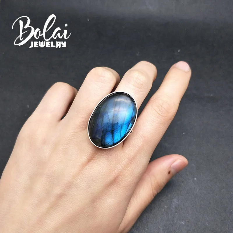 Bolaijewelry, серебро 925 пробы, натуральный лабрадорит, Овальный драгоценный камень, хорошее ювелирное изделие, драгоценный камень, роскошные кольца для женщин, Подарок на годовщину