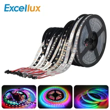 Excellux 5M WS2812 WS2812B Pixel LED bande 5050 RGB 30/60LED s DC5V WS2812 numérique LED Pixel bande étanche blanc/noir PCB