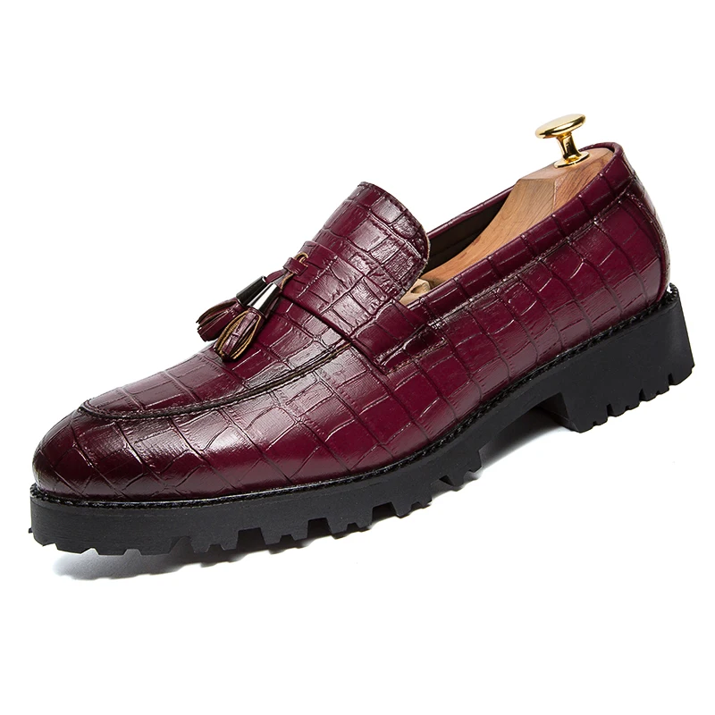 fashion snake skin platform men shoes patent leather luxury brand tassel wedding dress foowear fish brogue oxford shoes for men (64)