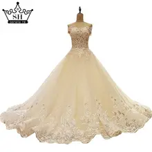 Luxury Off Shoulder Lace Up Wedding Dresses 2017 Real Picture Beading Sequins Lace Bridal Gowns Ball Gown nRobe De Mariage
