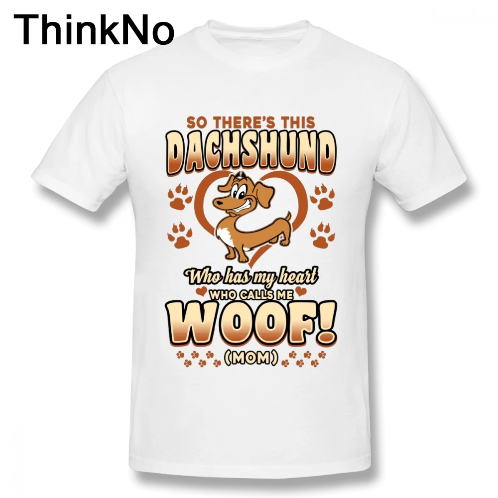 Мужская футболка Dauchshund Woof Mom DOG летняя с коротким рукавом большие размеры Новое