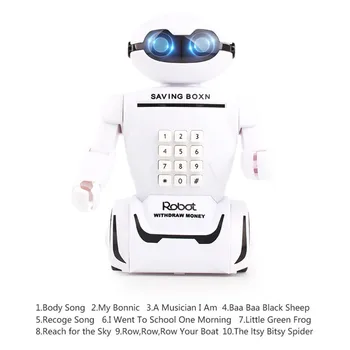 

MrY Electronic Piggy Bank Safe Cash box Robot Music Saving Money Box Coin Bank Desk Lamp For children Pretend Play Banking Toys