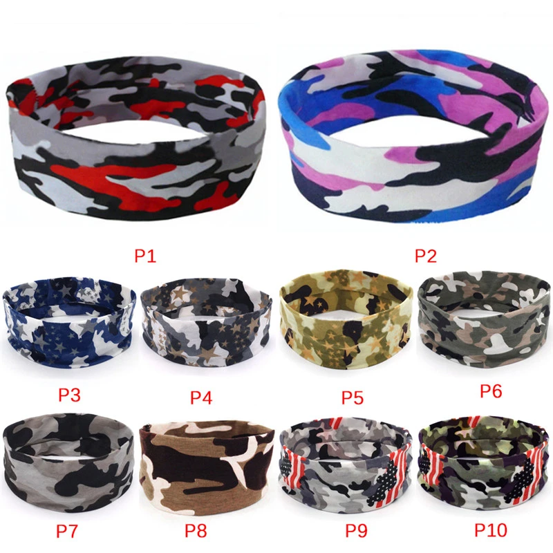 LADIES CAMO STYLE SPORTS HEADBAND//SWEATBAND 6CM BY 20CM