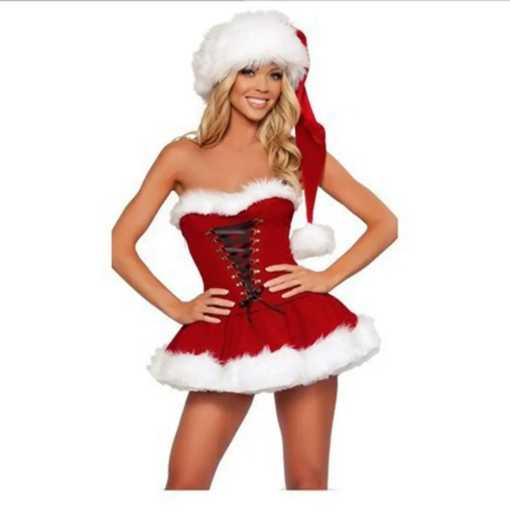 

Christmas Exotic Sexy Babydoll Women Sexy Erotic Clothes Winter Adjustable Shoulder Strap Sexy Back Design