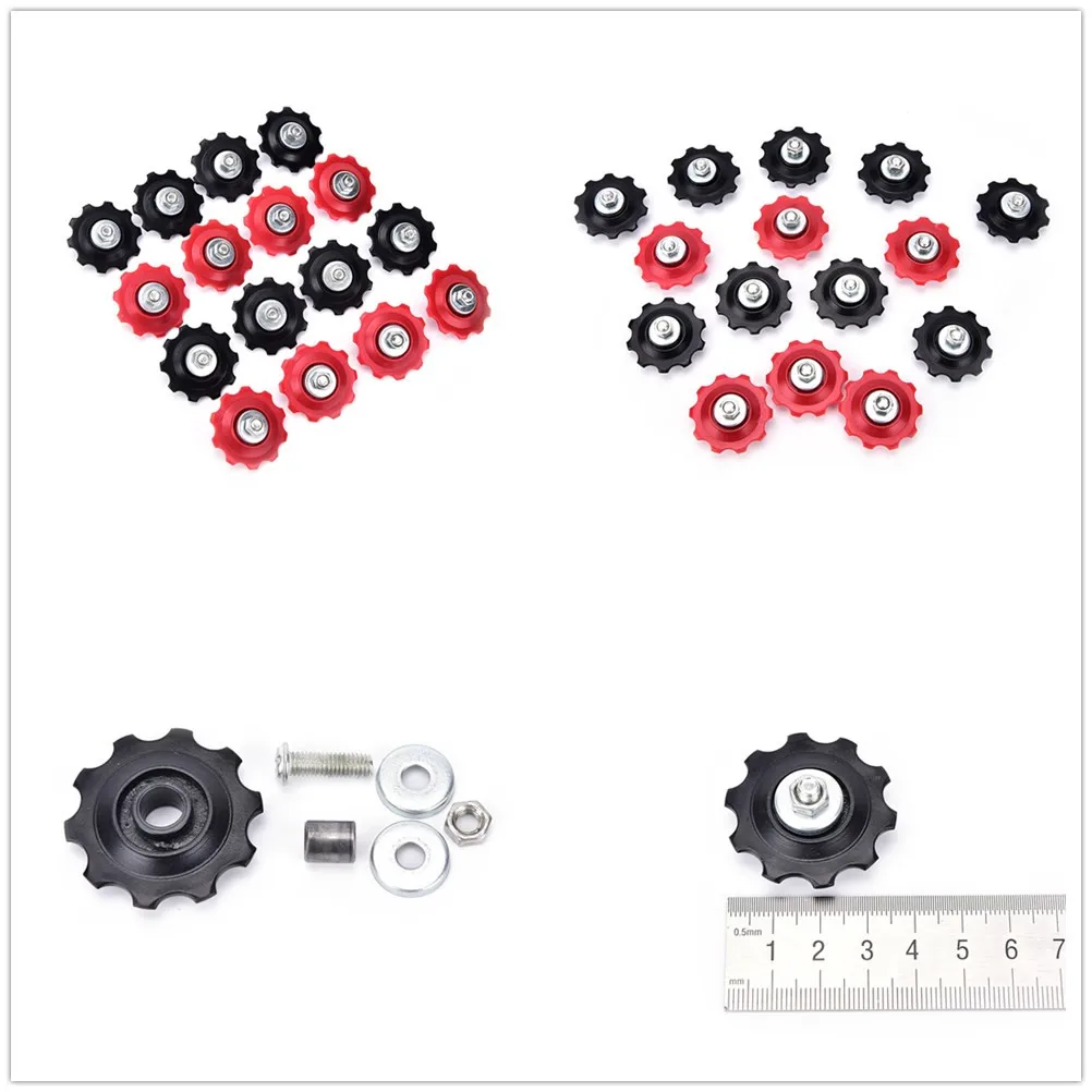 أحمر أسود دراجة الخلفي Derailleur 11 طن MTB الطريق الدراجة الخلفية Derailleurs بكرة الأسطوانة المهمل محمل العجلة أجزاء
