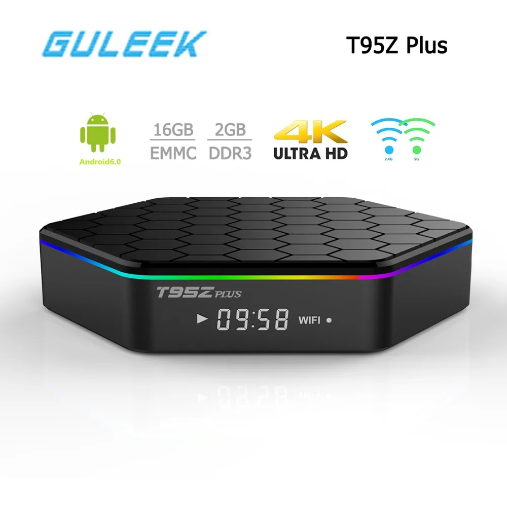 T95Z плюс Bluetooth Android6.0 ТВ коробка S912 Восьмиядерный Cortex-A53 2.0 ГГц 2 ГБ 16 Мультимедиа Wi-Fi 4