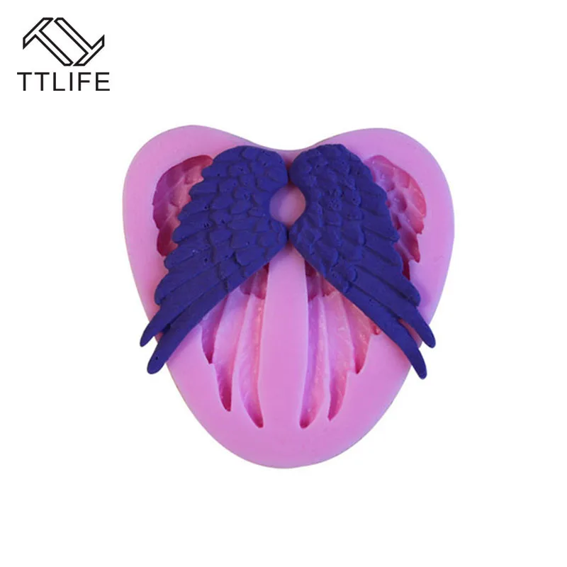 

TTLIFE Angel Wings Silicone Molds Cake Decorating Fondant Mold Cupcake Chocolate Candy Gumpaste Moulds for Baby Birthday