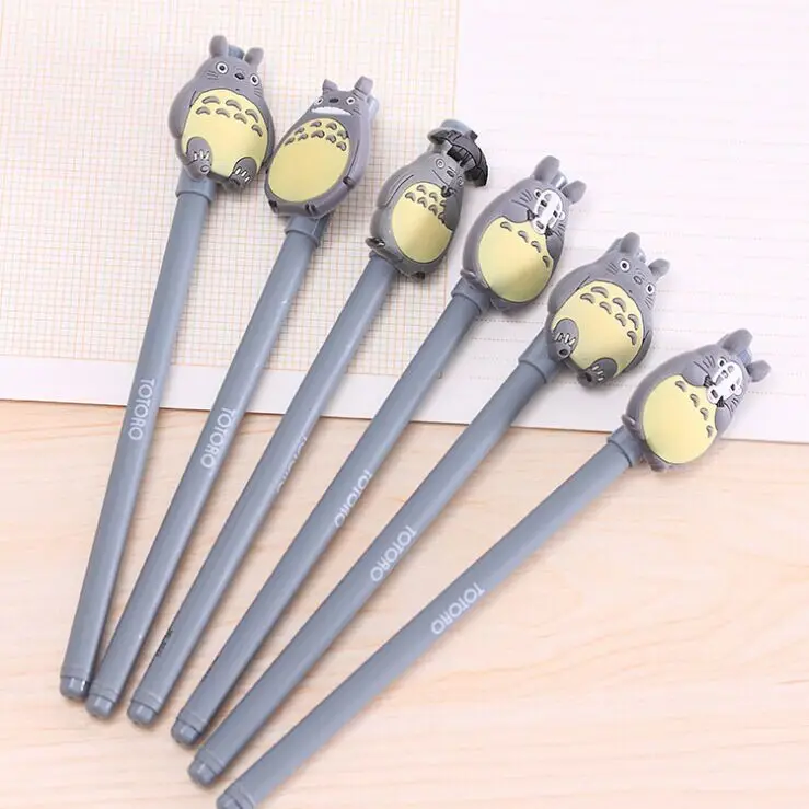 

48 PCS/lot of South Korea's creative stationery resin totoro neutral pen hayao miyazaki cartoon pen cute black pen is 0.5 mm