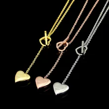 Moda de oro rosa/oro/plata corazón colgante declaración de la cadena del cuerpo forever & love id choker collares para joyería de las mujeres