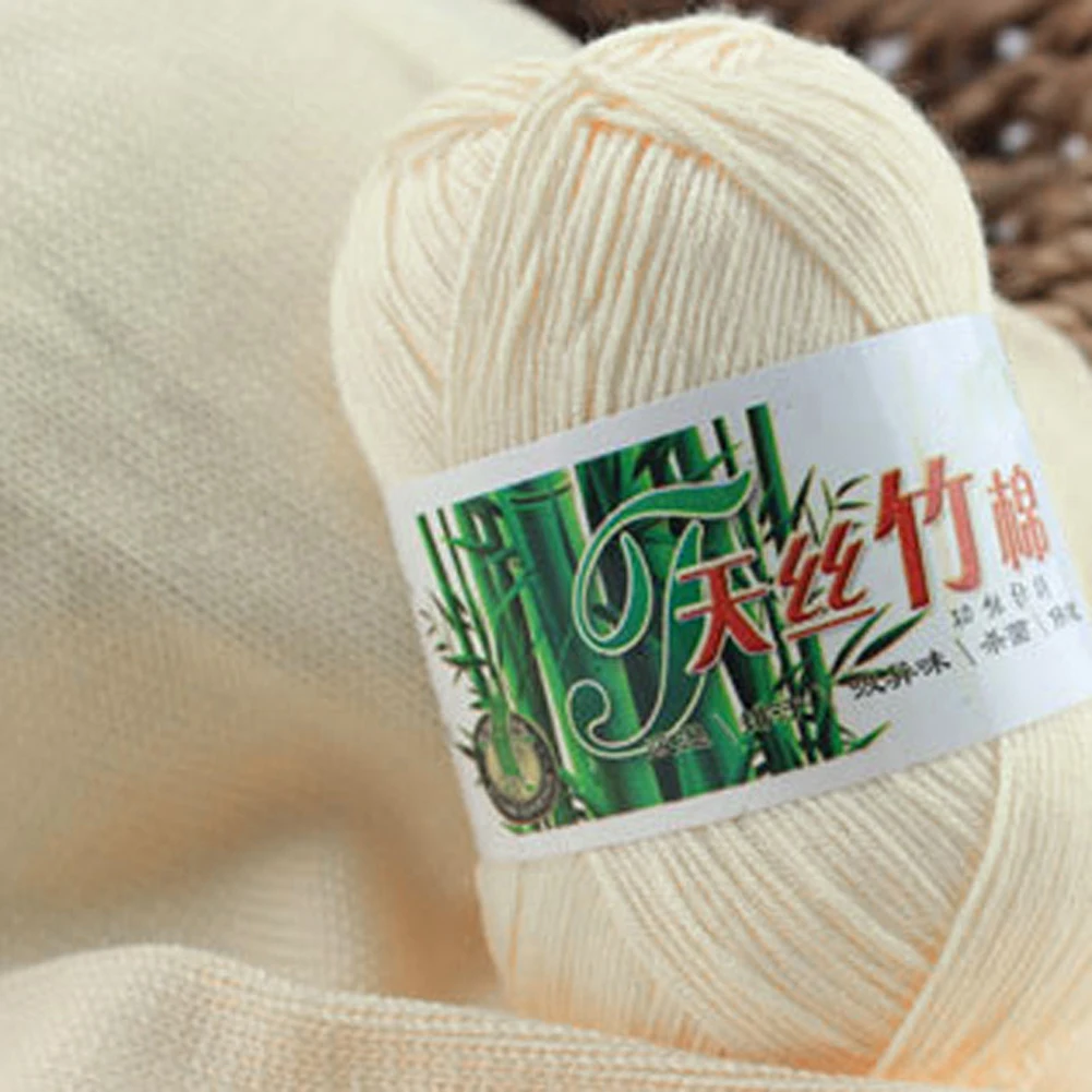 50 г/мяч красочные мягкие бамбуковые шерстяные хлопчатобумажные нитки пряжи вязальная пряжа для ручного вязания DIY свитер Одеяло шарф перчатки