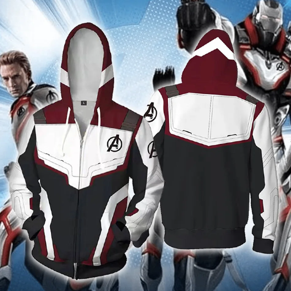 Avengers Endgame Quantum Realm The Avengers 4 Quantum Jacket Hoodies 3D Sweatshirt Hoodie Cosplay Costumes