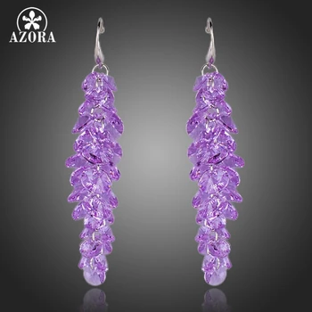 

AZORA Purple Stellux Austrian Crystal Romantic Lavender Drop Earrings TE0097