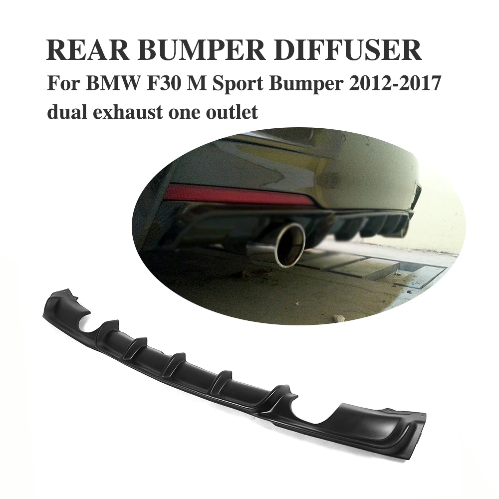F30 M Style Carbon Fiber / Fiberglass Rear Bumper Diffuser Lip for BMW